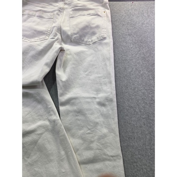 Zara Womens White Wide Leg Frayed Hem Denim Jeans High Rise Size 8 - Picture 15 of 16